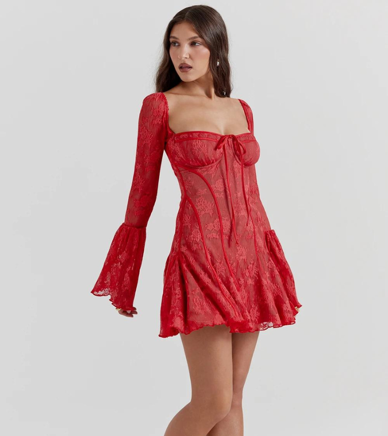 Stylish summer dress for women with lace and an open back – Julisa-Black-S-State of Style