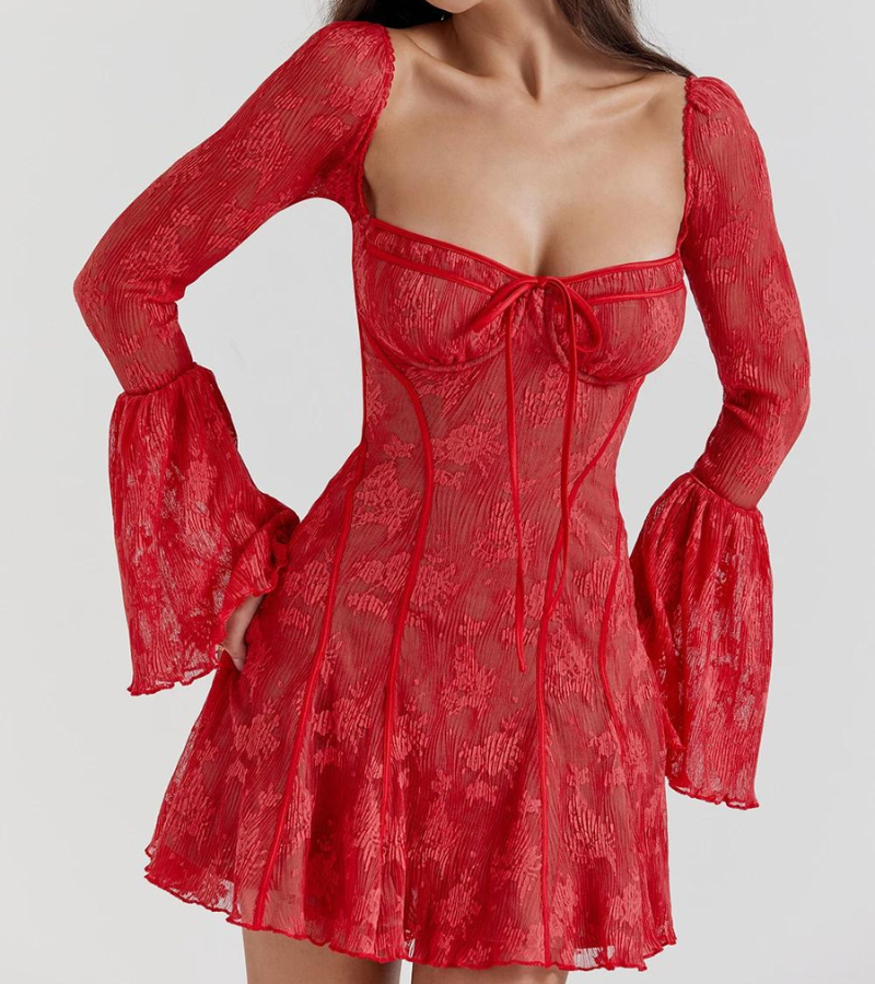 Stylish summer dress for women with lace and an open back – Julisa-Black-S-State of Style
