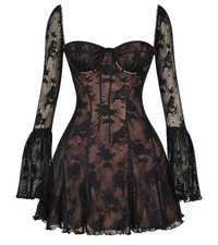 Stylish summer dress for women with lace and an open back – Julisa-Black-S-State of Style