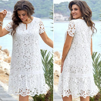 Stylish summer midi dress with floral neckline – Liora-S-State of Style