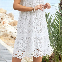 Stylish summer midi dress with floral neckline – Liora-S-State of Style