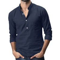 Stylish summer shirt in plus size for men – Hayes-Navy blue - 3 knots-M-State of Style