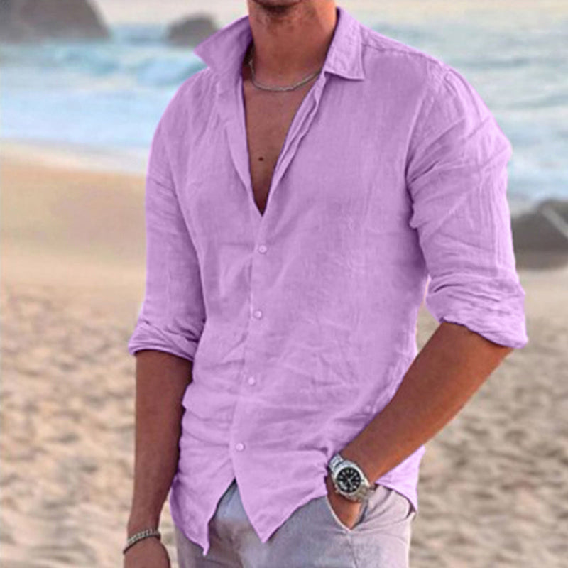 Stylish summer shirt in plus size for men – Hayes-Purple-M-State of Style