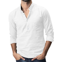 Stylish summer shirt in plus size for men – Hayes-White - 3 buttons-M-State of Style