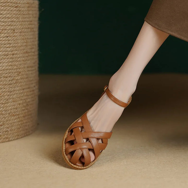 Stylish summer shoes with comfort sole – Amira-Brown-3-State of Style