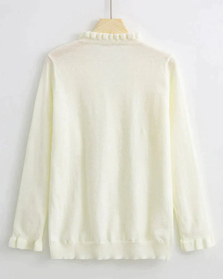Stylish Sweater with Ruffles - Elodie-Light Blue-S-State of Style