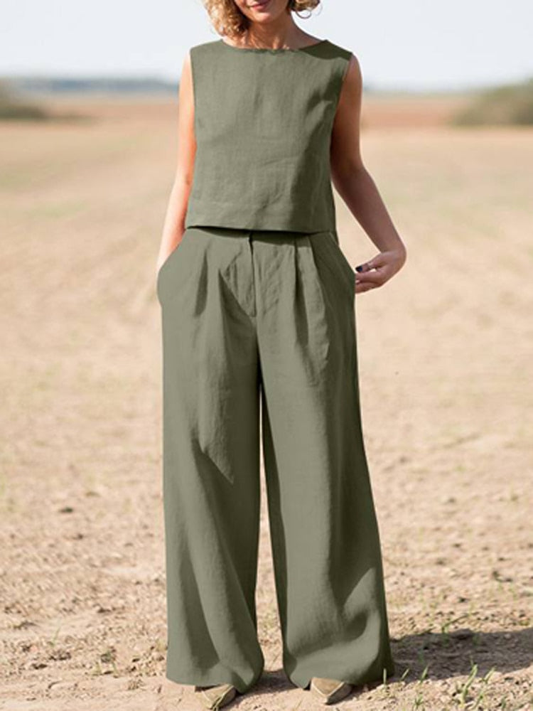 Stylish Two-Piece Suit for Women | Casual Chic Outfit-Army Green-S-State of Style