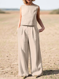 Stylish Two-Piece Suit for Women | Casual Chic Outfit-Khaki-S-State of Style