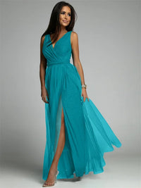 Stylish V-Neck Dress - Mindy-Blue-S-State of Style