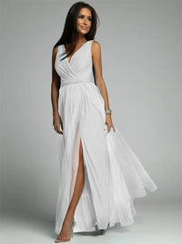 Stylish V-Neck Dress - Mindy-White-S-State of Style