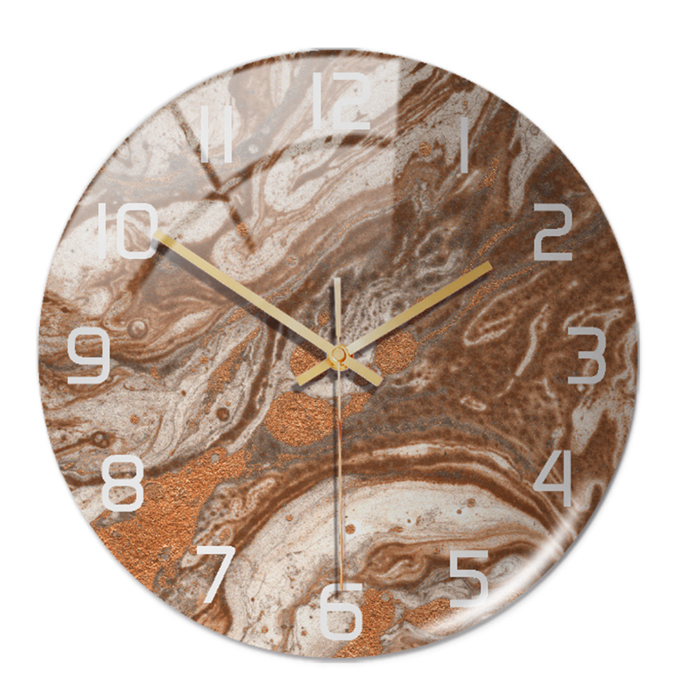 Stylish Wall Clock with Marble Texture - MarbleTime-Brown Copper-State of Style