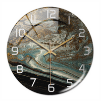Stylish Wall Clock with Marble Texture - MarbleTime-Copper Blue-State of Style