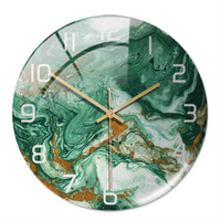Stylish Wall Clock with Marble Texture - MarbleTime-Green-State of Style