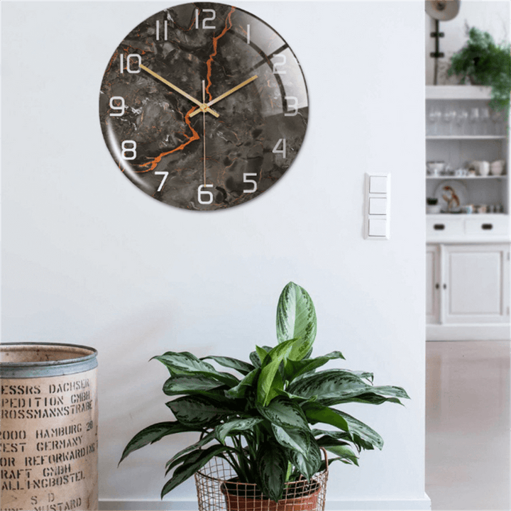 Stylish Wall Clock with Marble Texture - MarbleTime-Green-State of Style