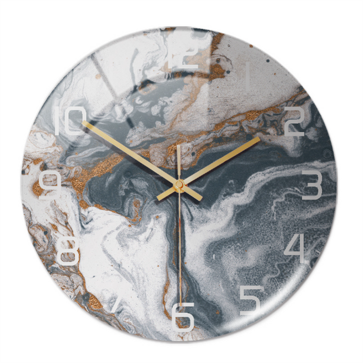 Stylish Wall Clock with Marble Texture - MarbleTime-Grey Copper White-State of Style