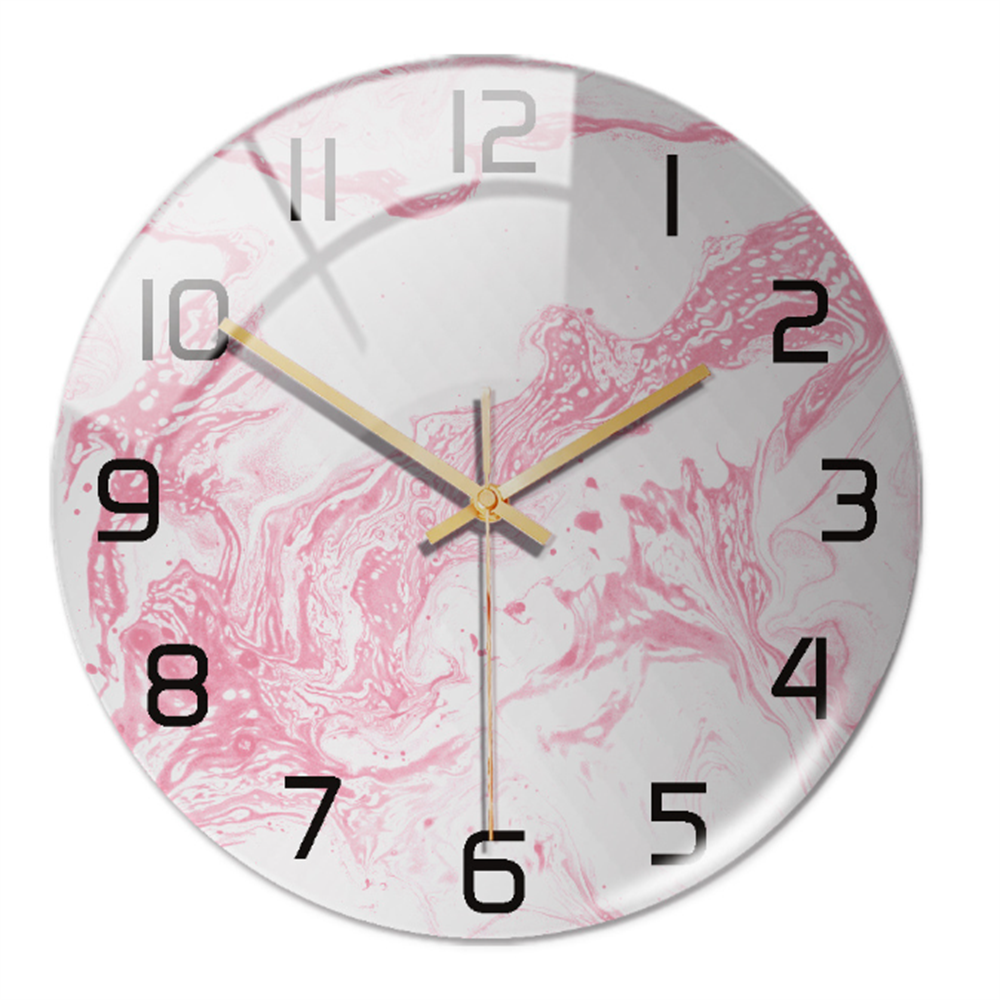 Stylish Wall Clock with Marble Texture - MarbleTime-Pink-State of Style