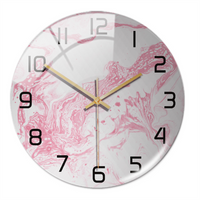 Stylish Wall Clock with Marble Texture - MarbleTime-Pink-State of Style