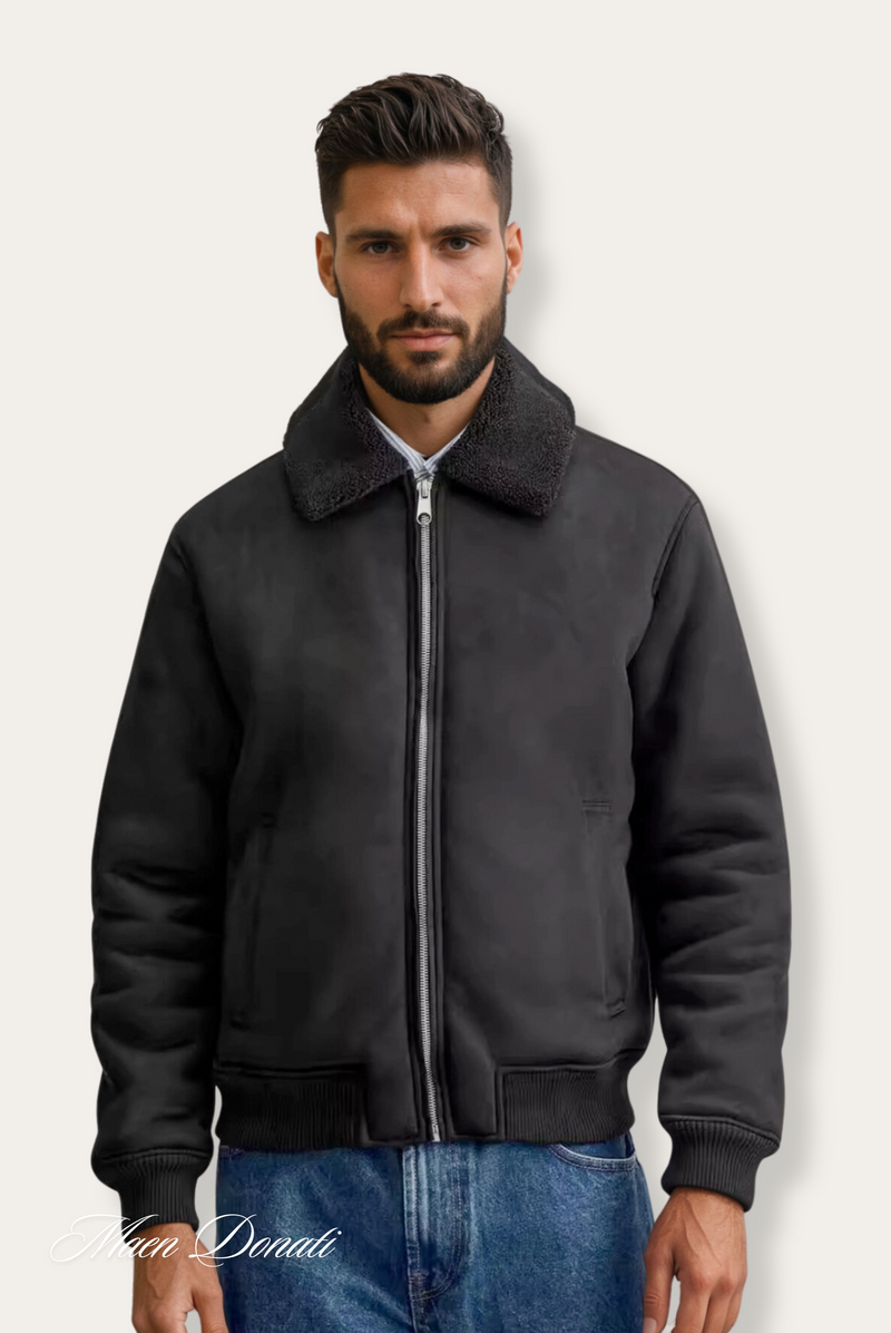 Stylish Winter Bomber Jacket - Nolan-Black-S-State of Style