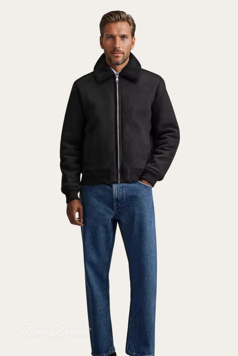 Stylish Winter Bomber Jacket - Nolan-Black-S-State of Style