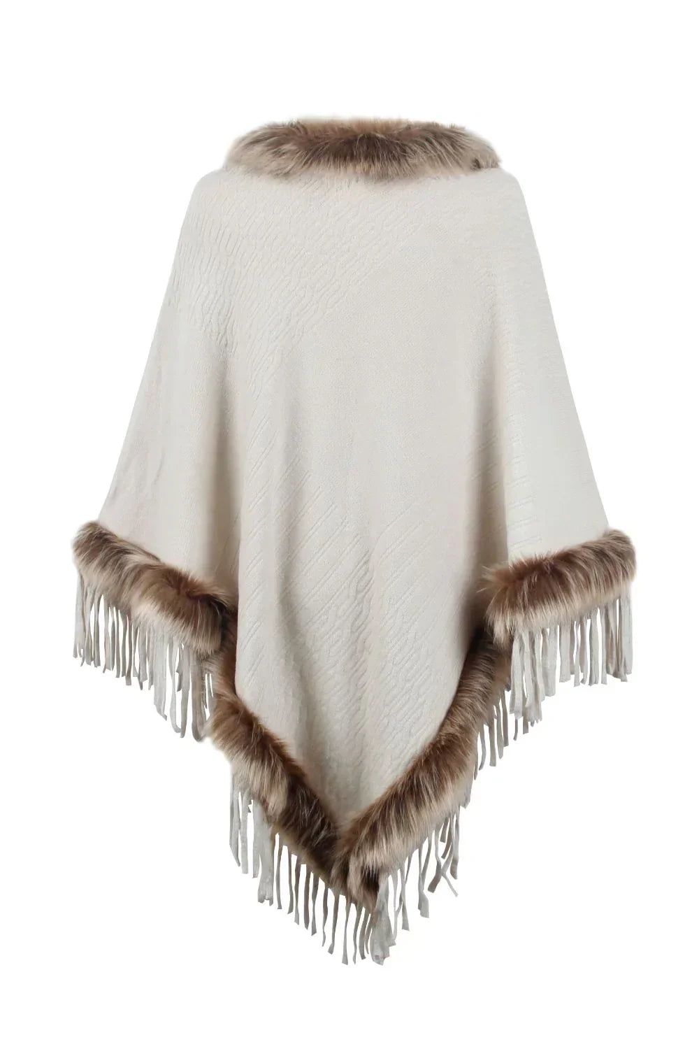 Stylish Winter Poncho for Women - Sophie-Beige-S-State of Style