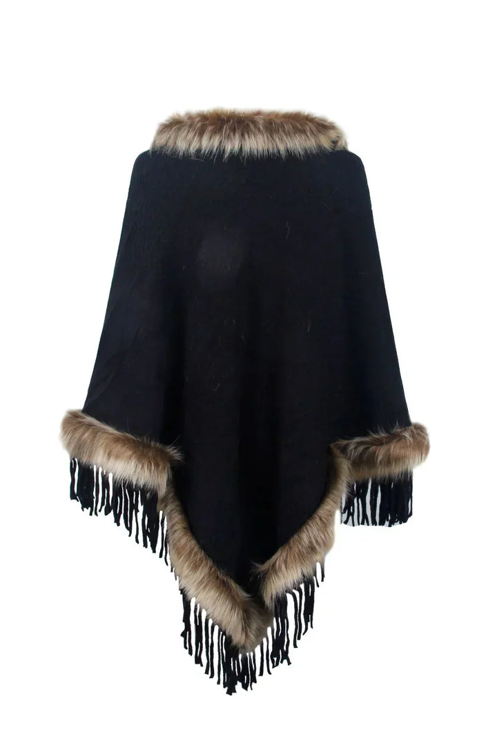 Stylish Winter Poncho for Women - Sophie-Black-S-State of Style