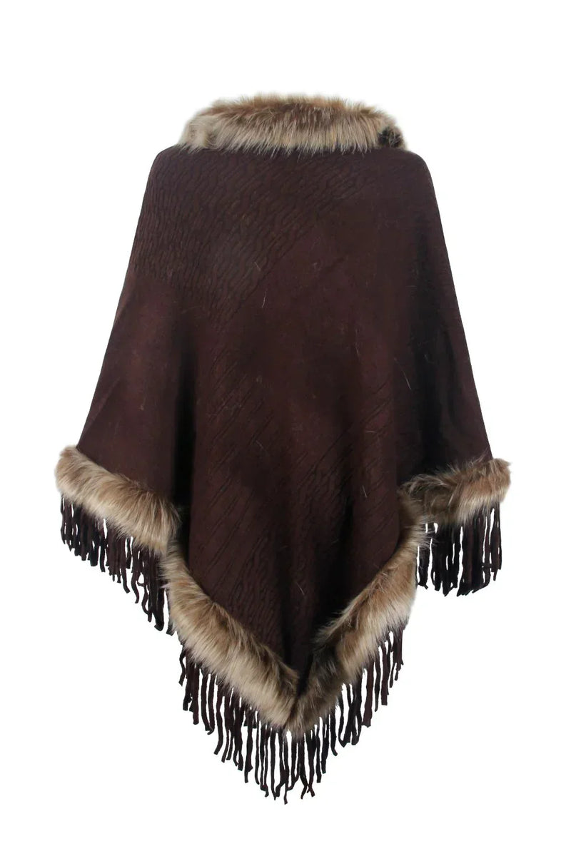 Stylish Winter Poncho for Women - Sophie-Brown-S-State of Style