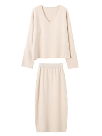 Stylish Winter Two-Piece Set | Top and Skirt | Women's Fashion-Apricot Top-S-State of Style