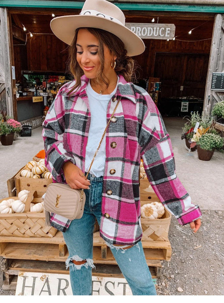 Stylish Women's Autumn Cardigan - Sophie-Hot Pink Accent-S-State of Style