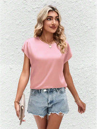 Stylish women's batwing sleeve top with a round neck – Milena-Pink-S-State of Style
