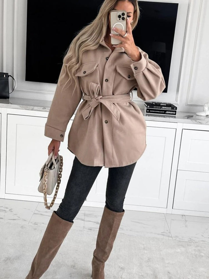 Stylish Women's Blazer - Elina-Khaki-S-State of Style