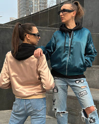 Stylish Women's Bomber Jacket | Lightweight & Comfortable-Black-S-State of Style