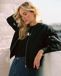 Stylish Women's Bomber Jacket | Lightweight & Comfortable-Black-S-State of Style