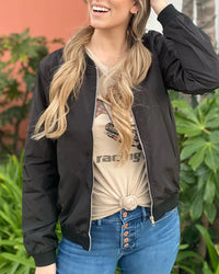 Stylish Women's Bomber Jacket | Lightweight & Comfortable-Black-S-State of Style