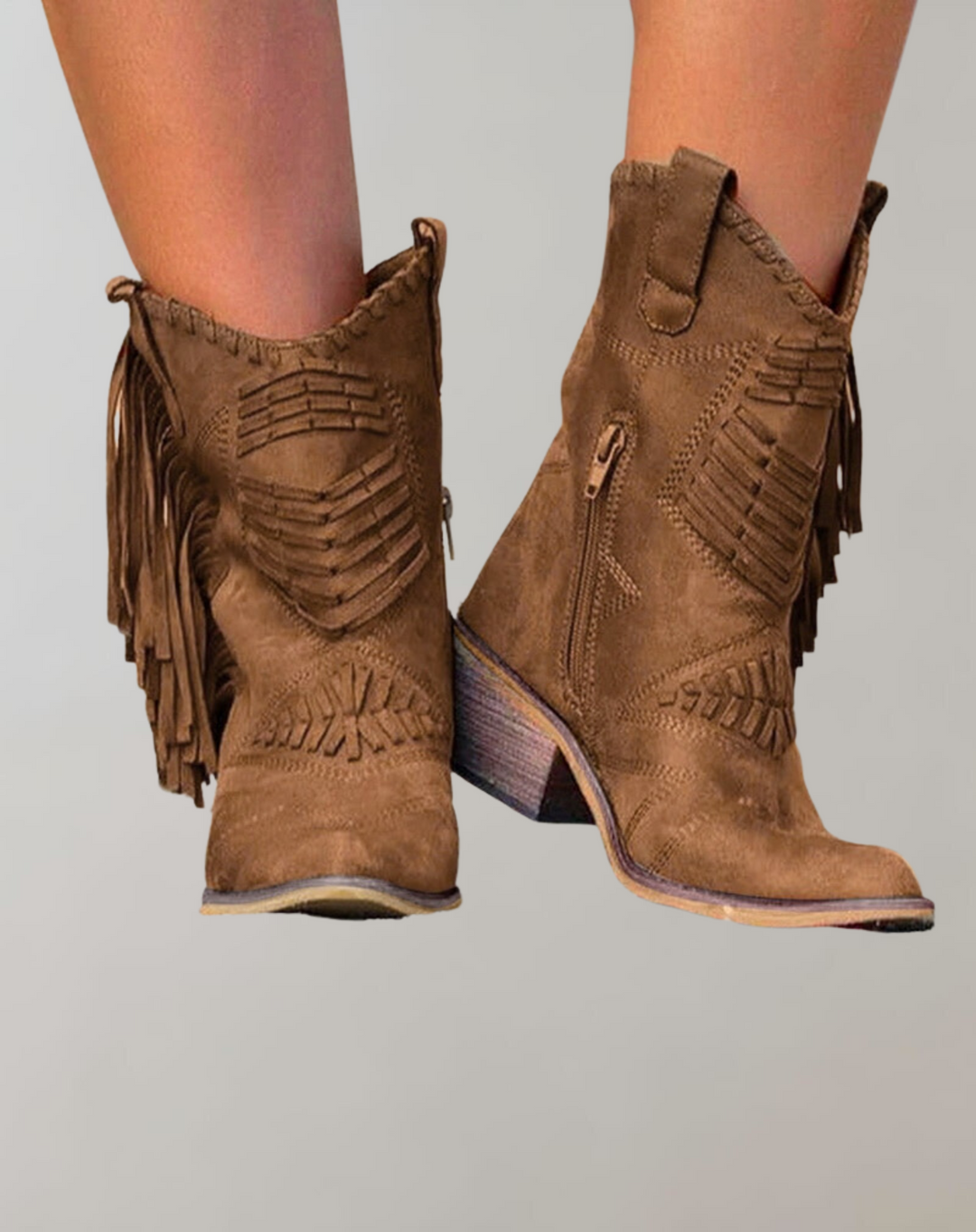 Stylish Women's Boots with Tassels - Selena-Brown-4-State of Style