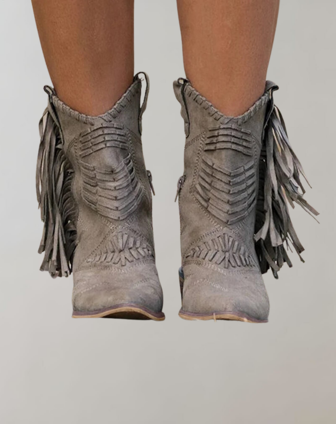 Stylish Women's Boots with Tassels - Selena-Grey-4-State of Style