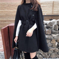 Stylish Women’s Cape Jacket | Alisha’s Jacket-Black-One Size-State of Style