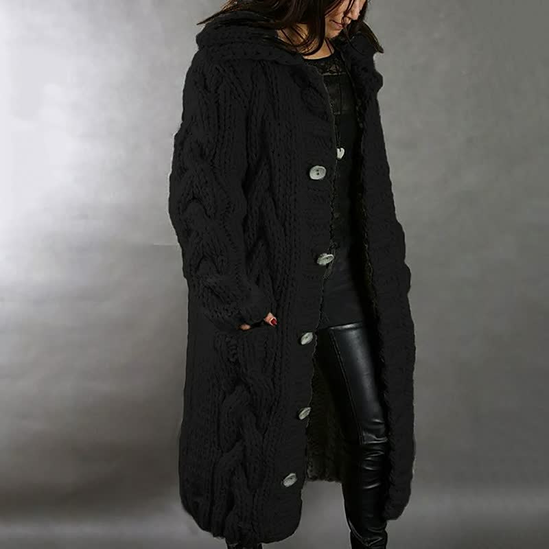 STYLISH WOMEN'S COAT WITH MODERN DESIGN-Black-S-State of Style
