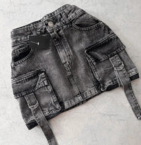 Stylish Women's Denim Skirt - Celeste-Black-S-State of Style