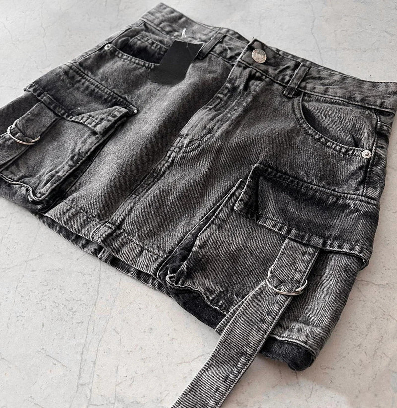 Stylish Women's Denim Skirt - Celeste-Black-S-State of Style