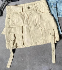Stylish Women's Denim Skirt - Celeste-Khaki-S-State of Style