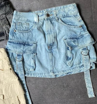Stylish Women's Denim Skirt - Celeste-Light Blue-S-State of Style