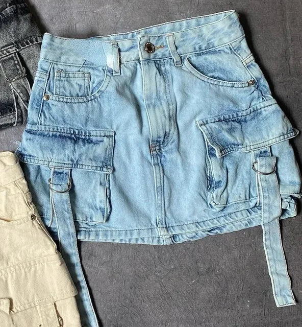 Stylish Women's Denim Skirt - Celeste-Light Blue-S-State of Style