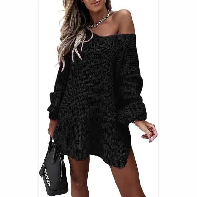 Stylish Women's Knit Denim Dress | Comfortable & Trendy-Black-S-State of Style