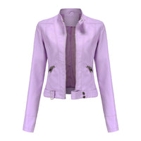 Stylish women's leather jacket in classic design – Marlene-Sakura-S-State of Style