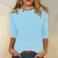 Stylish Women's Long Sleeve Shirt - Ava-Light Blue-S-State of Style
