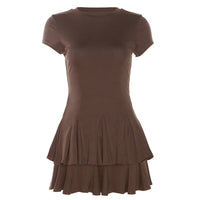 Stylish women's mini dress with peplum and round neckline – Nayeli-M-State of Style
