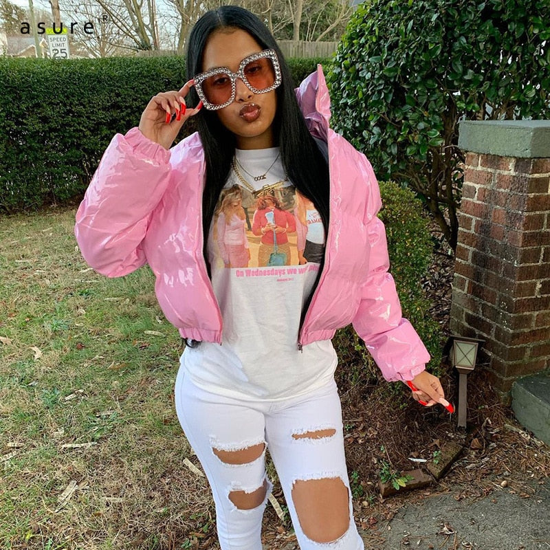 Stylish Women's Puffer Jacket | Warm Bomber Coat-Barbie-Pink-S-State of Style