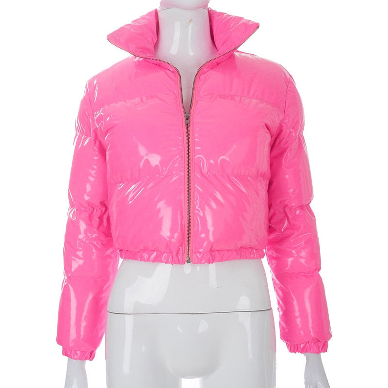Stylish Women's Puffer Jacket | Warm Bomber Coat-Neon Green-S-State of Style