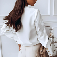 Stylish women's shirt with button placket & classic collar – Norea-White-S-State of Style