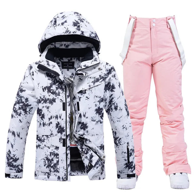 Stylish Women's Ski Suit - Aurora-Black/Pink-XS-State of Style